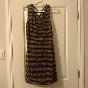 Striped tan and black dress